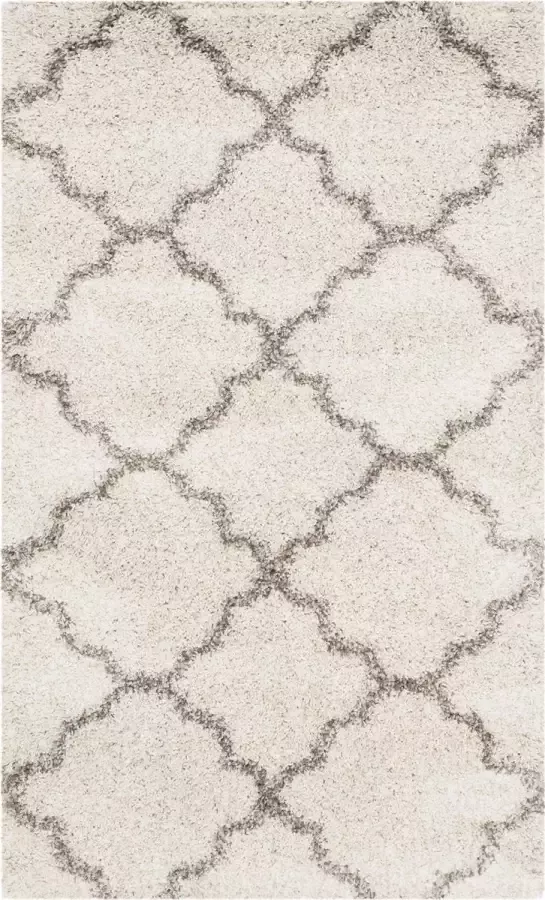 Safavieh Shaggy Geweven Binnen Vloerkleed Hudson Shag Collectie SGH282 in Ivoor & Grijs 122 X 183 cm