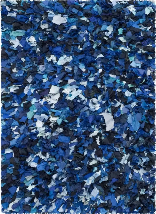 Safavieh Shaggy Indoor Handgeknoopt Vloerkleed Rio Shag Collectie SG951 in Blauw & Multi 122 X 183 cm