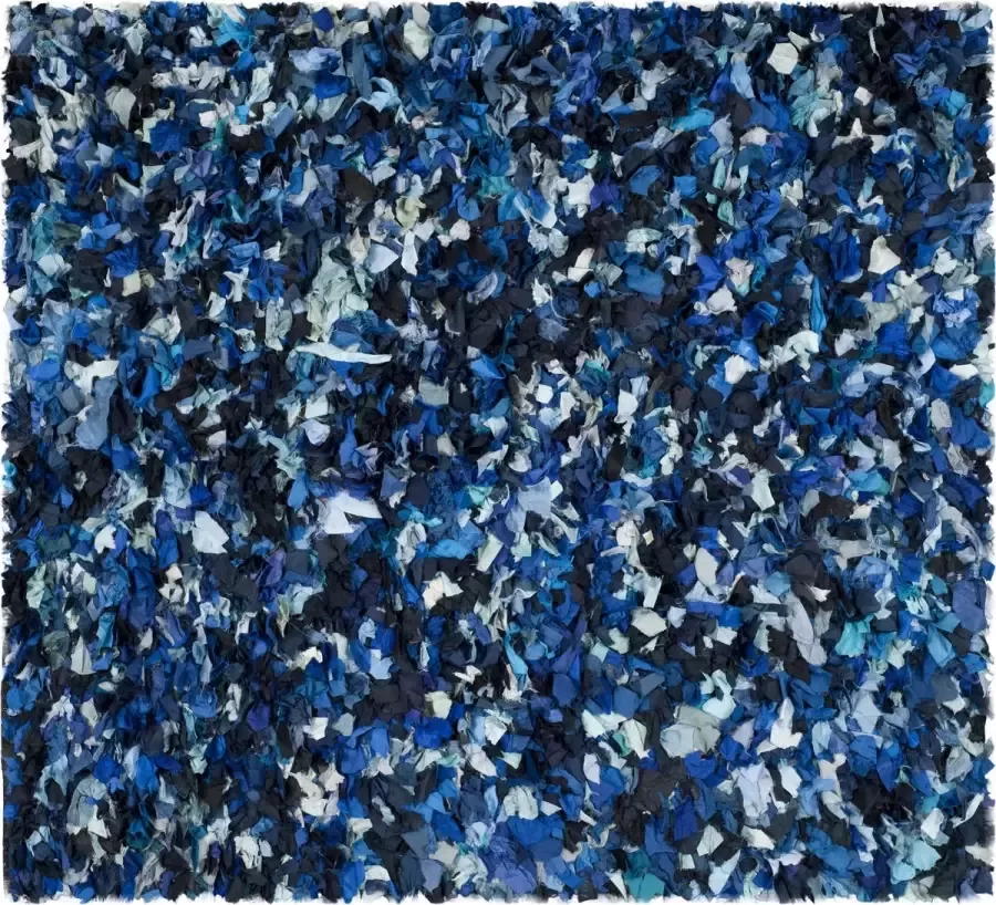 Safavieh Shaggy Indoor Handgeknoopt Vloerkleed Rio Shag Collectie SG951 in Blauw & Multi 152 X 244 cm