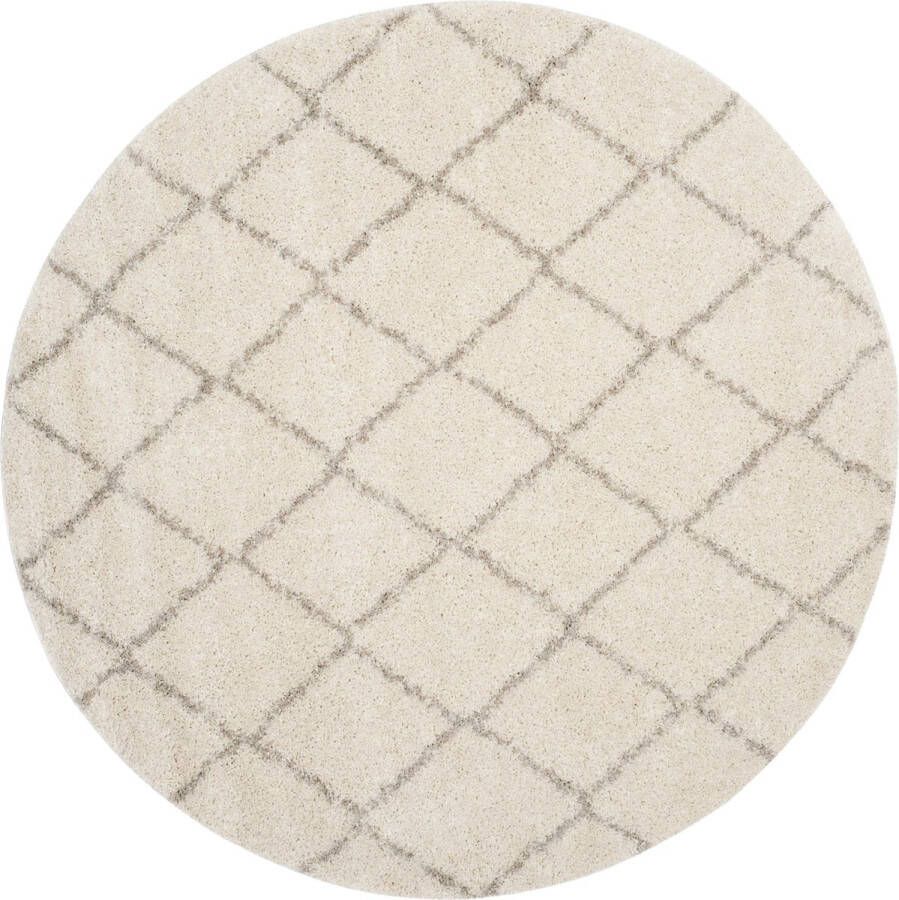 Safavieh Shaggy Indoor Woven Area Rug Arizona Shag Collection ASG742 in Grey & Neutral 201 X 201 cm