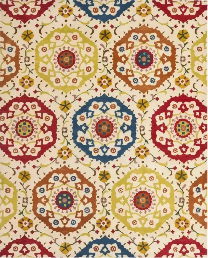 Safavieh Suzani Indoor Hand Getuft Vloerkleed Wyndham Collectie WYD985 in Ivoor & Multi 152 X 244 cm