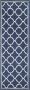 Safavieh Marokkaans Trellis Geweven Tapijt voor Binnen- Outdoorgebruik Amherst collectie AMT422 in Navy & Beige 69 X 213 cm - Thumbnail 1