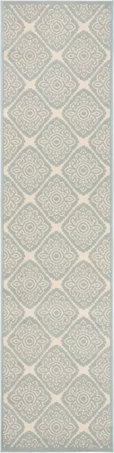 Safavieh Medallion Indoor Outdoor Geweven Vloerkleed Beachhouse Collectie BHS132 in Creme & Blauw 61 X 244 cm - Foto 2