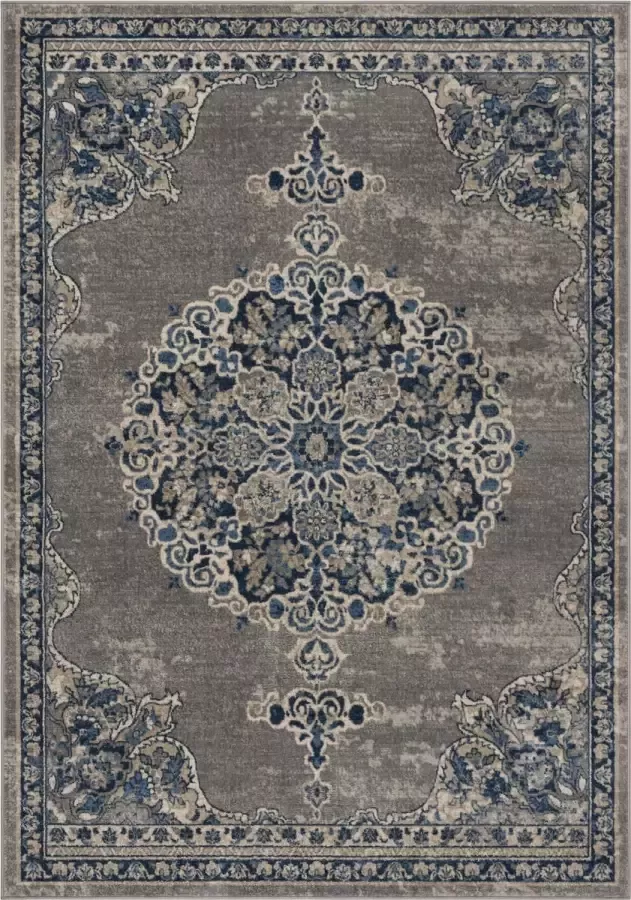 Safavieh Traditioneel Geweven Binnen Vloerkleed Brentwood Collectie BNT867 in Licht Grijs & Blauw 91 X 152 cm