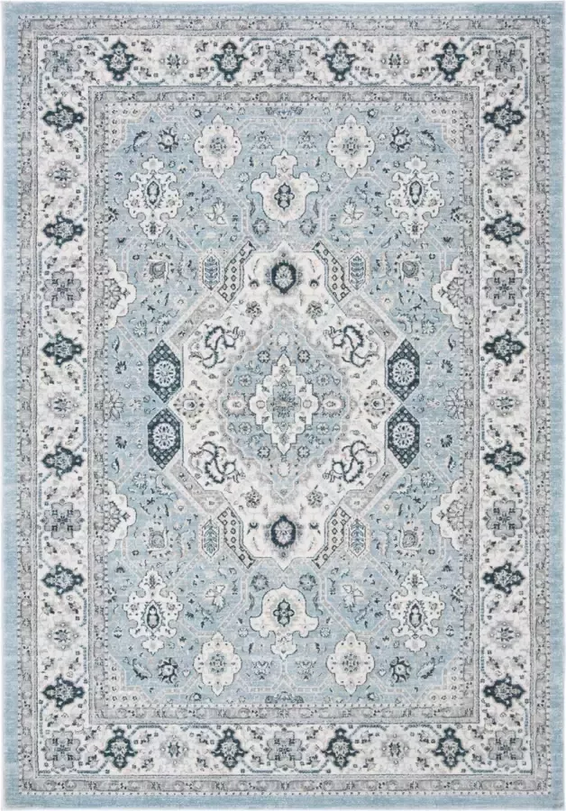 Safavieh Traditioneel Geweven Binnen Vloerkleed Isabella Collectie ISA916 in Blauw & Creme 160 X 229 cm