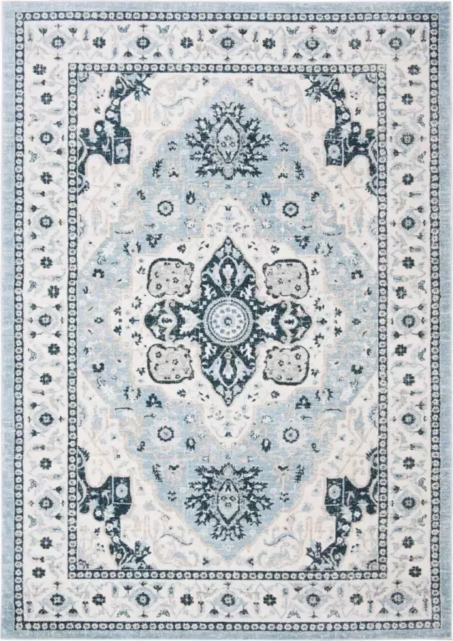 Safavieh Traditioneel Geweven Binnen Vloerkleed Isabella Collectie ISA936 in Lichtblauw & Crème 160 X 229 cm