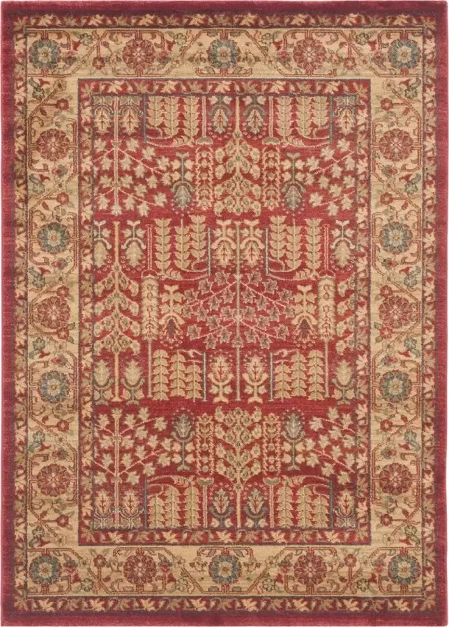 Safavieh Traditioneel Geweven Binnen Vloerkleed Mahal Collectie MAH697 in Rood & Natuurlijk 122 X 170 cm