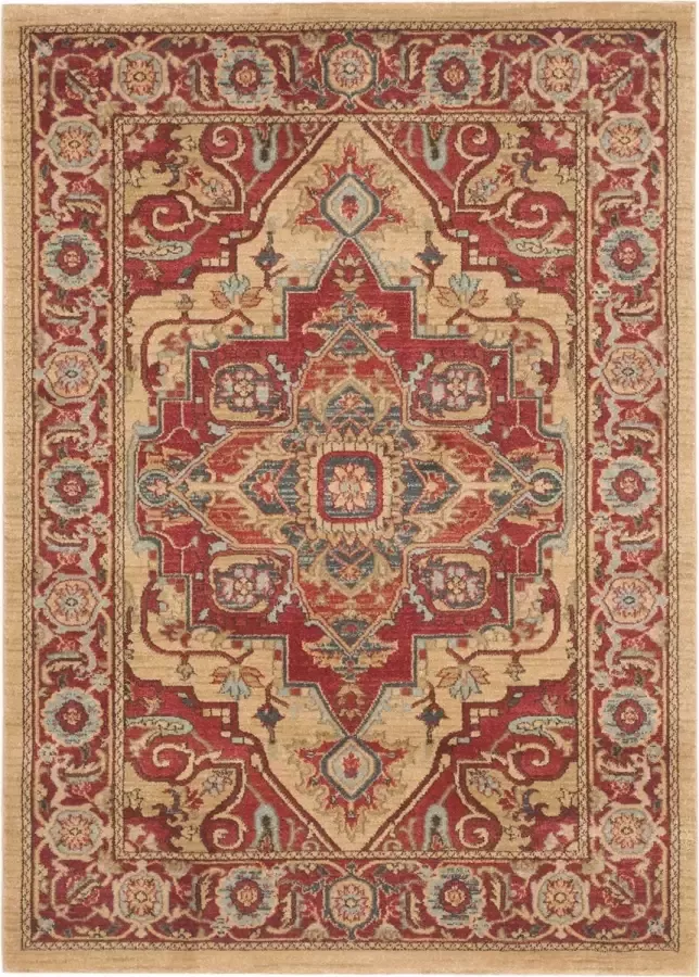 Safavieh Traditioneel Geweven Binnen Vloerkleed Mahal Collectie MAH698 in Rood & Natuurlijk 122 X 170 cm