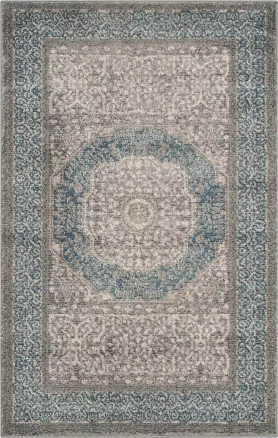 Safavieh Traditioneel Geweven Binnen Vloerkleed Sofia Collectie SOF365 in Licht Grijs & Blauw 66 X 183 cm