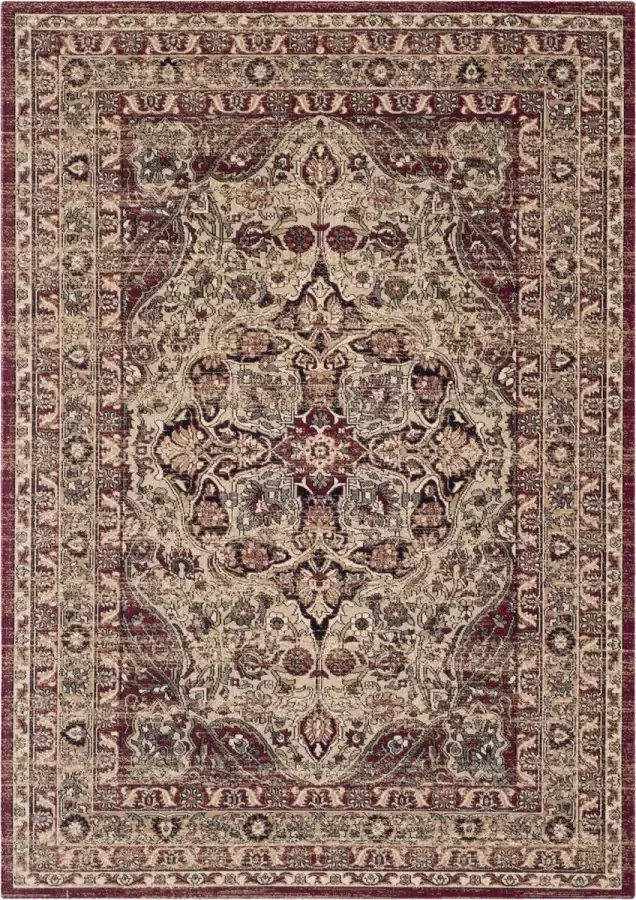 Safavieh Traditioneel Perzisch Indoor Geweven Vloerkleed Lavar Kerman Collectie LVK601 in Creme & Rood 155 X 229 cm
