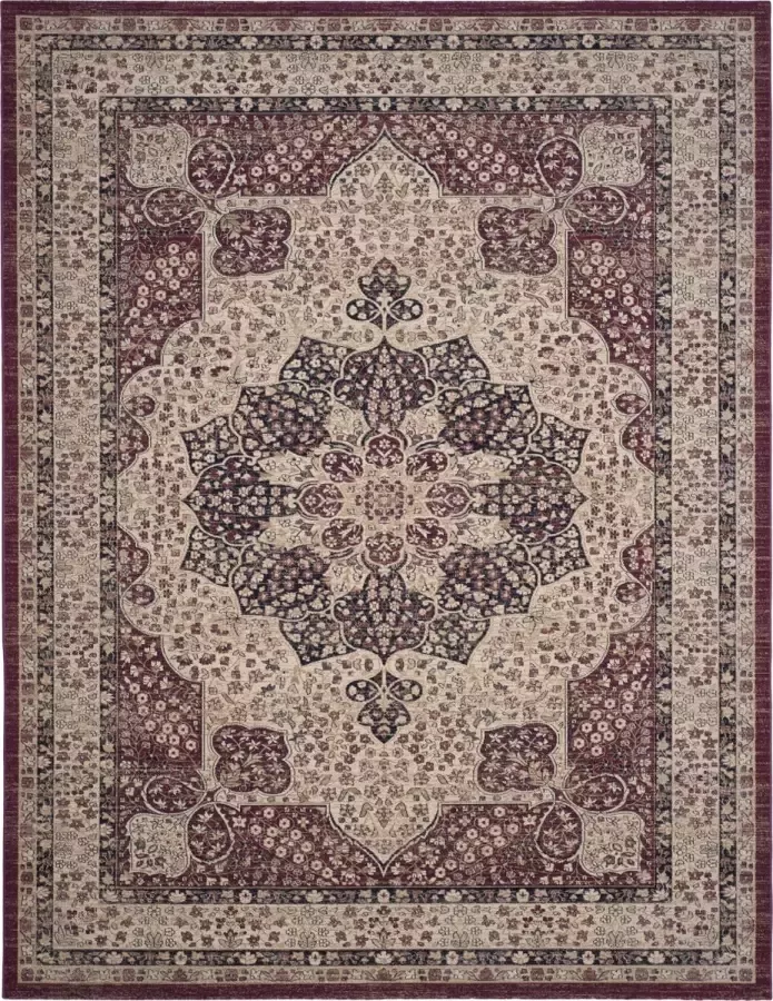 Safavieh Traditioneel Perzisch Indoor Geweven Vloerkleed Lavar Kerman Collectie LVK621 in Creme & Rood 244 X 305 cm