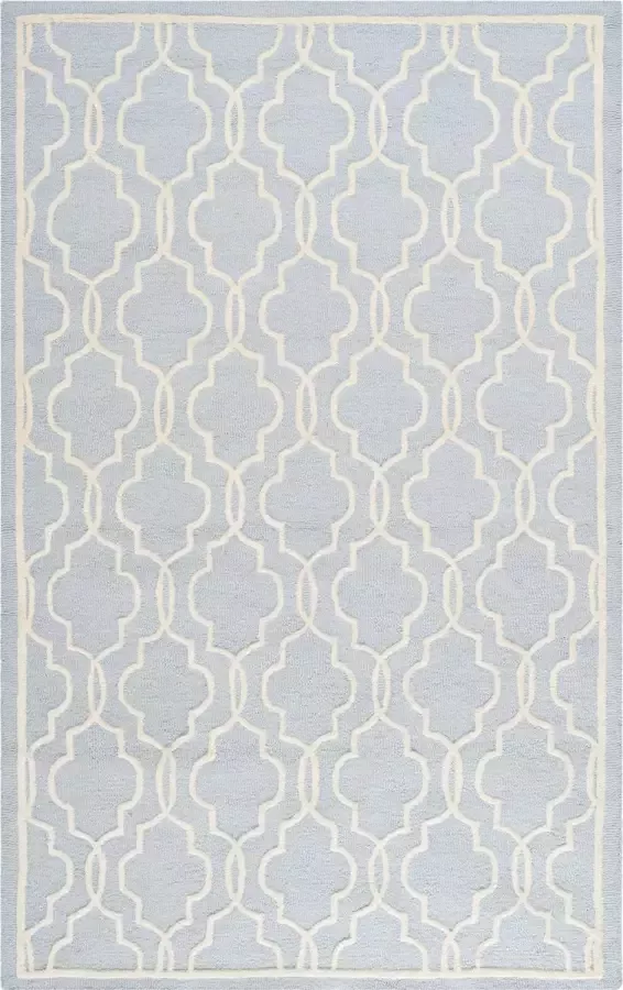 Safavieh Trellis Indoor handgetuft vloerkleed Cambridge collectie CAM131 in Lichtblauw & Ivoor 152 X 244 cm