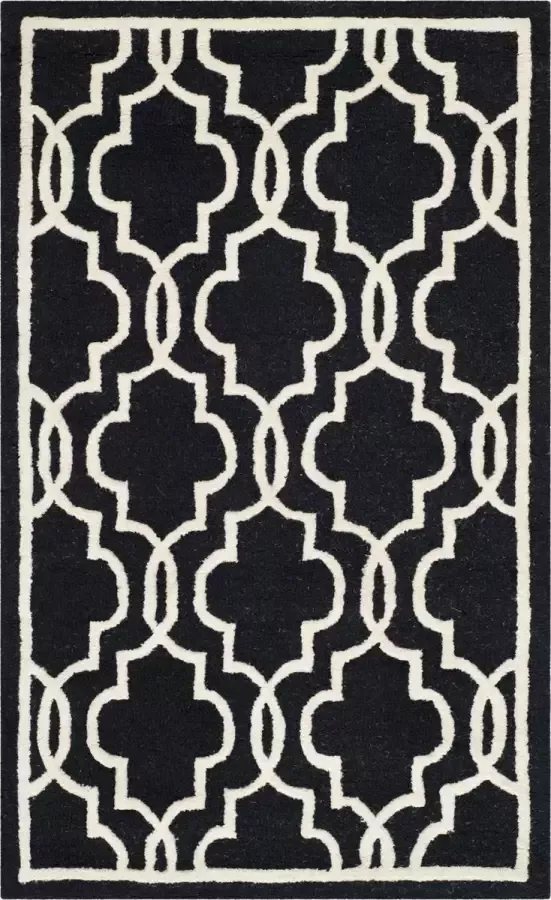 Safavieh Trellis Indoor handgetuft vloerkleed Cambridge collectie CAM131 in zwart & ivoor 61 X 91 cm