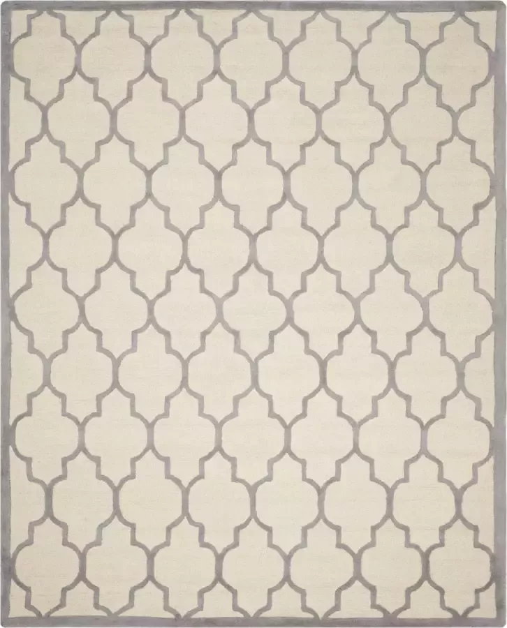 Safavieh Trellis Indoor handgetuft vloerkleed Cambridge collectie CAM134 in ivoor & zilver 244 X 305 cm