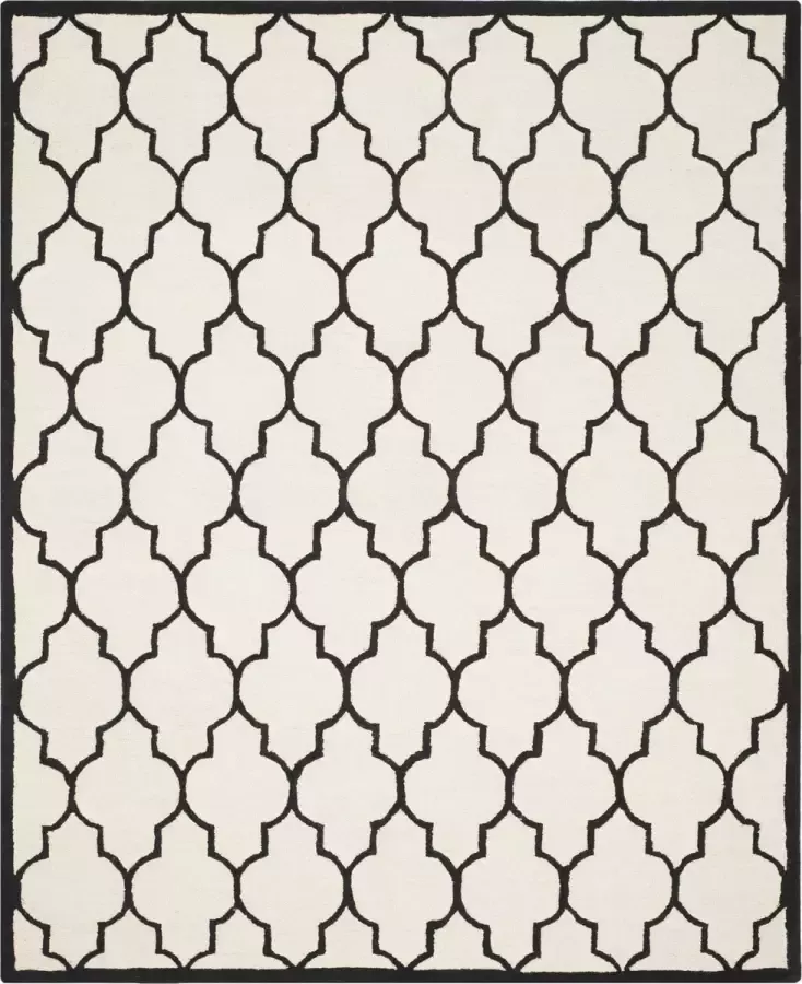 Safavieh Trellis Indoor handgetuft vloerkleed Cambridge collectie CAM134 in ivoor & zwart 244 X 305 cm