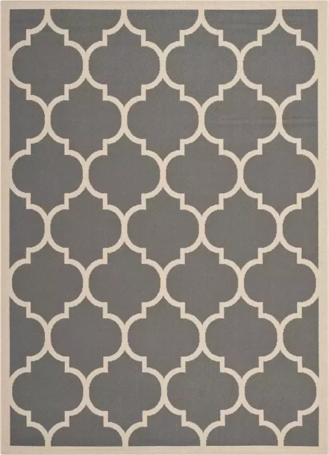 Safavieh Trellis Indoor Outdoor Geweven Gebiedsdeken Courtyard collectie CY6914 in Antraciet & Beige 122 X 170 cm