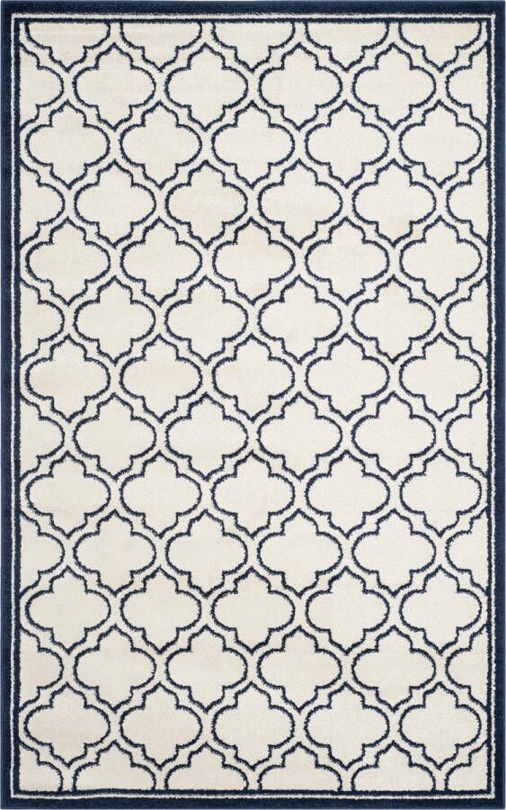 Safavieh Trellis Indoor Outdoor Geweven Vloerkleed Amherst Collectie AMT412 in Ivory & Navy 122 X 183 cm