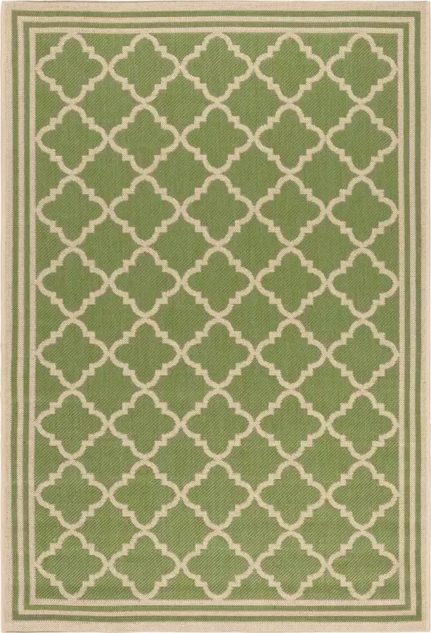 Safavieh Trellis Indoor Outdoor Geweven Vloerkleed Beachhouse Collectie BHS121 in Olijf & Crème 79 X 152 cm