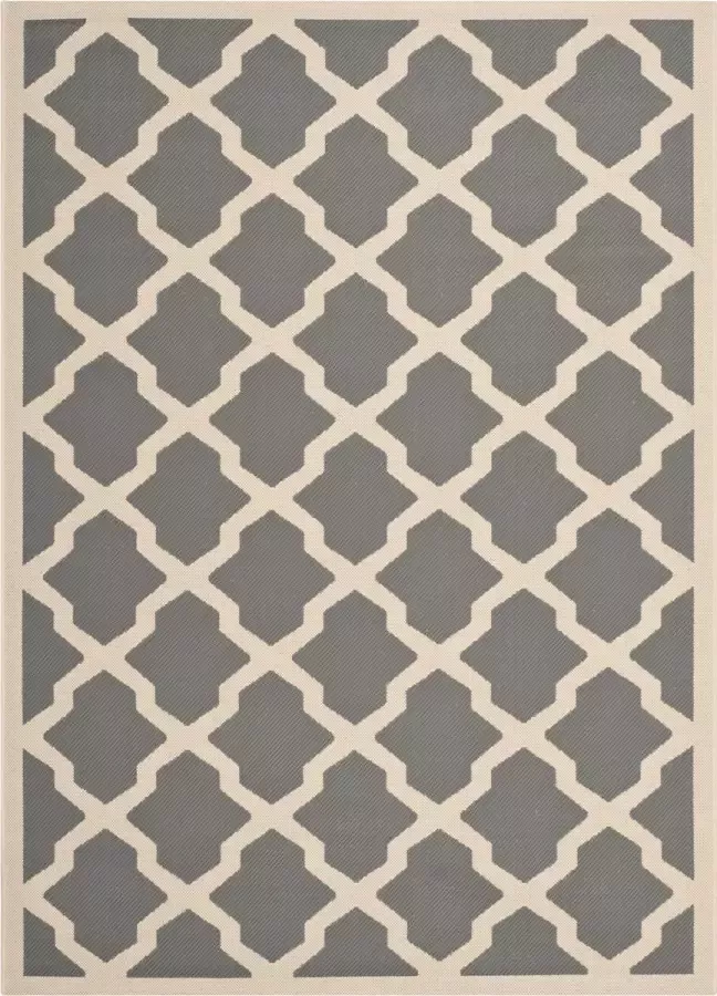 Safavieh Trellis Indoor Outdoor Geweven Vloerkleed Courtyard Collectie CY6903 in Antraciet & Beige 122 X 170 cm