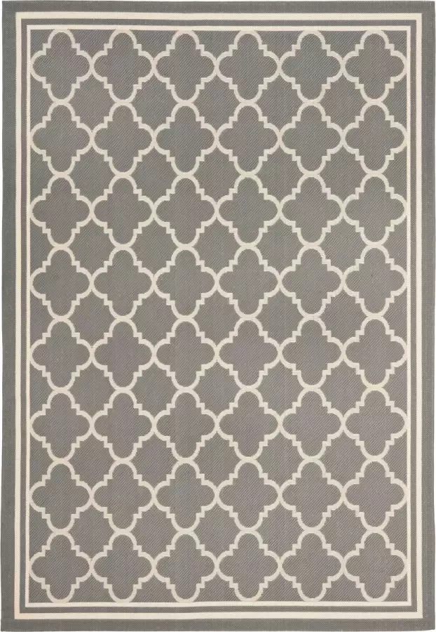 Safavieh Trellis Indoor Outdoor Geweven Vloerkleed Courtyard Collectie CY6918 in Antraciet & Beige 160 X 231 cm