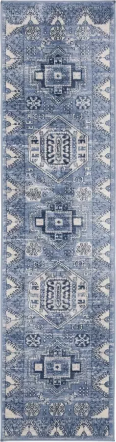 Safavieh Tribal Inspired Indoor Woven Area Rug Kazak Collection KZK118 in Blauw & Grijs 61 X 244 cm