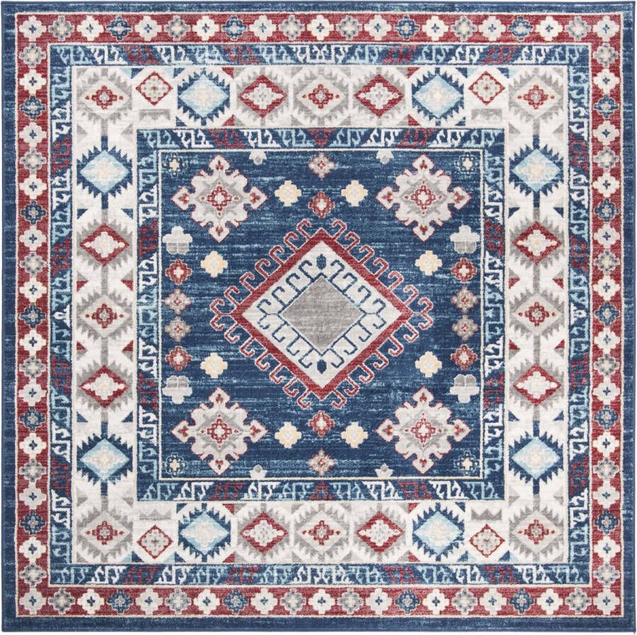 Safavieh Tribal Inspired Indoor Woven Area Rug Kazak Collection KZK119 in Navy & Rood 201 X 201 cm - Foto 1