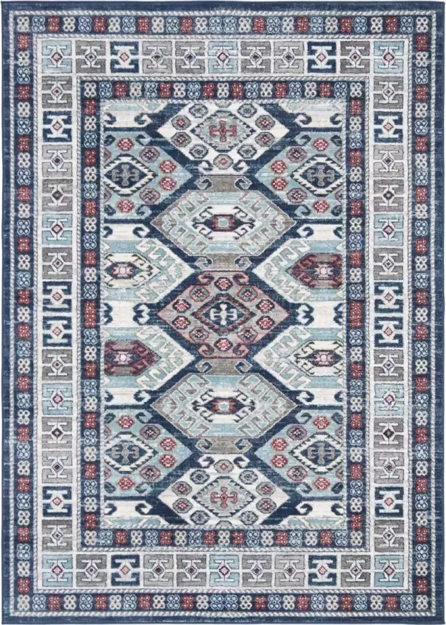 Safavieh Tribal Inspired Indoor Woven Area Rug Kazak Collection KZK121 in Blauw & Grijs 160 X 229 cm