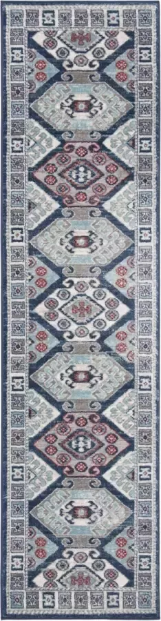 Safavieh Tribal Inspired Indoor Woven Area Rug Kazak Collection KZK121 in Blauw & Grijs 61 X 244 cm