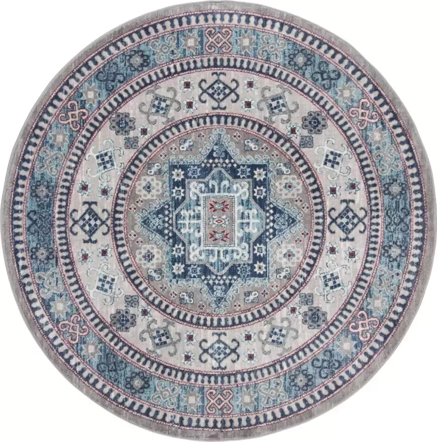 Safavieh Tribal Inspired Indoor Woven Area Rug Kazak Collection KZK122 in Grijs & Blauw 201 X 201 cm