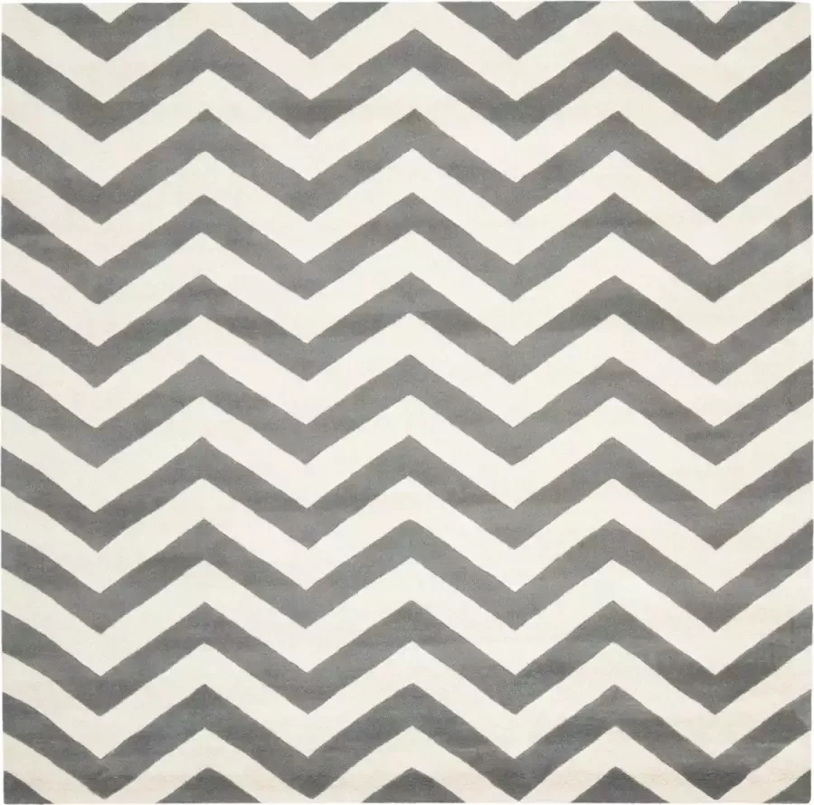 Safavieh Eigentijds Indoor Hand Getuft Vloerkleed Chatham Collectie CHT715 in Donkergrijs & Ivoor 152 X 244 cm