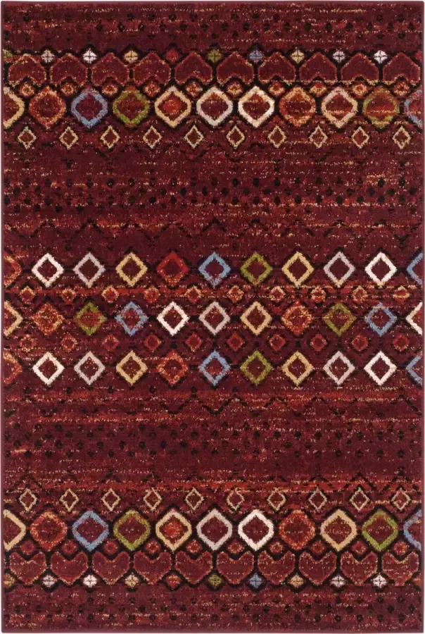 Safavieh Boho Chic Geweven Vloerkleed voor Binnen Amsterdam Collectie AMS108 in Terracotta Rood & Multi 155 X 229 cm