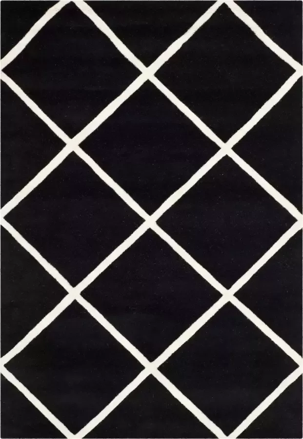 Safavieh Eigentijds Indoor Hand Getuft Vloerkleed Chatham Collectie CHT720 in Zwart & Ivoor 152 X 244 cm - Foto 2