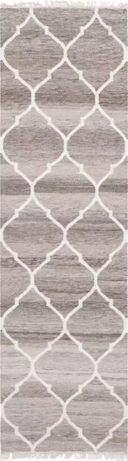Safavieh Marokkaans Boho Tribal Vloerkleed voor binnen Natural Kilim Collectie NKM317 in Licht Grijs & Ivoor 152 X 244 cm