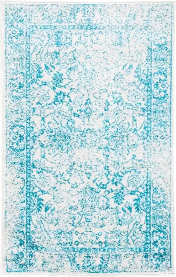 Safavieh Distressed Vintage Indoor Woven Area Rug Adirondack Collection ADR109 in Black & Teal 91 X 152 cm