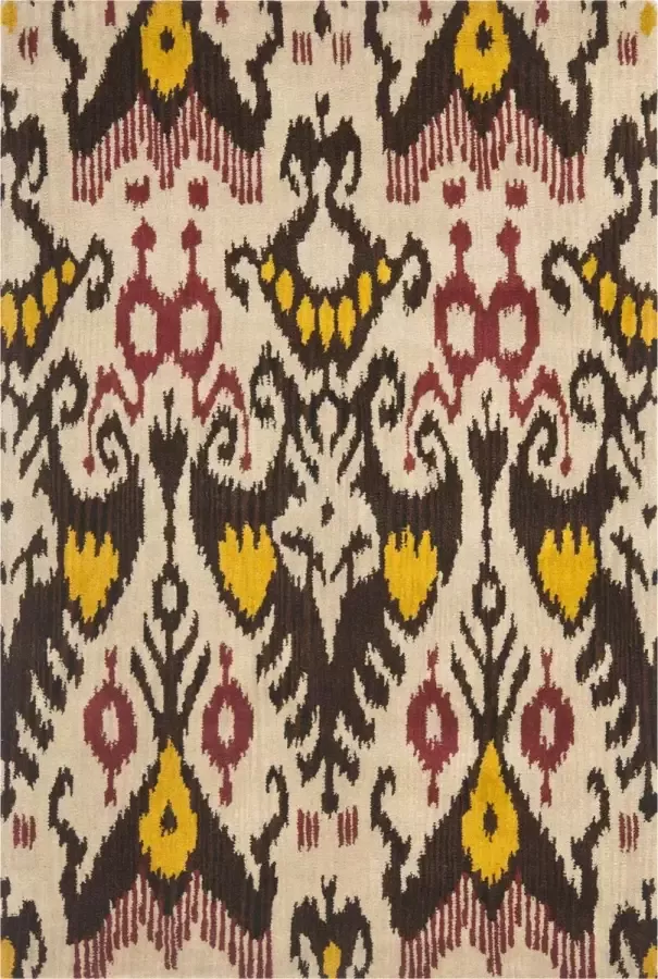 Safavieh Ikat Indoor Hand Getuft Vloerkleed Ikat collectie IKT216 in Beige & Bruin 152 X 244 cm