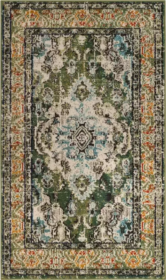 Safavieh Boho Chic Indoor Geweven Vloerkleed Monaco Collectie MNC243 in Bosgroen & Lichtblauw 66 X 183 cm - Foto 2