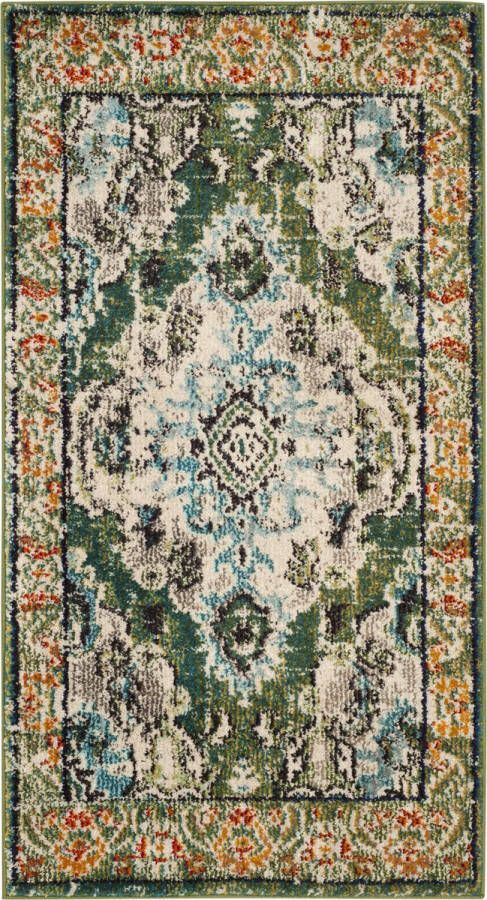 Safavieh Boho Chic Indoor Geweven Vloerkleed Monaco Collectie MNC243 in Bosgroen & Lichtblauw 66 X 183 cm - Foto 4