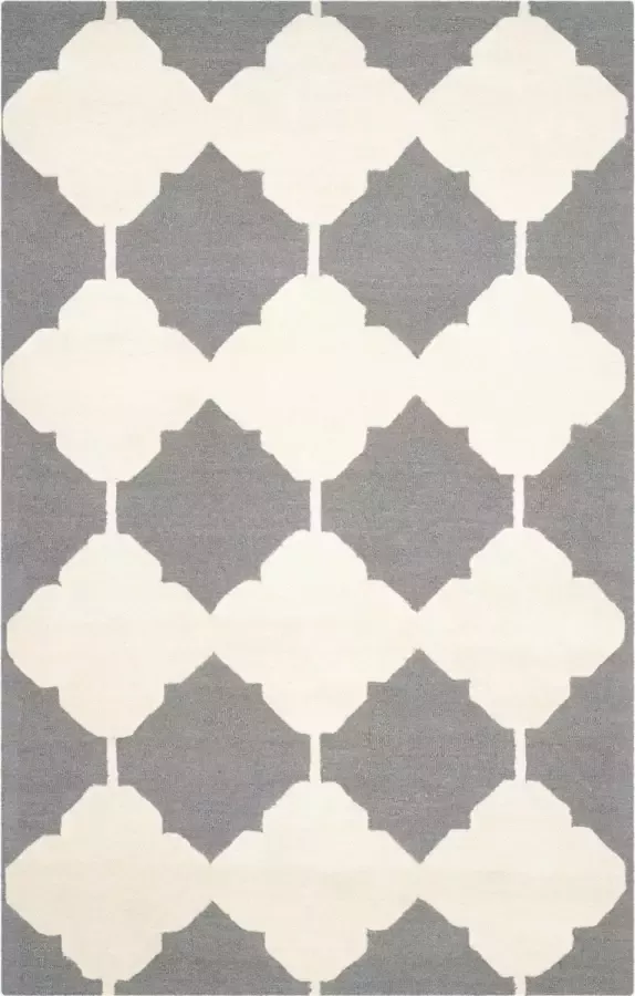 Safavieh Hedendaags Indoor Hand Getuft Vloerkleed Cambridge Collectie CAM719 in Donkergrijs & Ivoor 152 X 244 cm