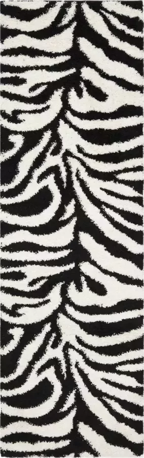Safavieh Shaggy Indoor Geweven Vloerkleed Florida Shag Collectie SG452 in Ivoor & Zwart 99 X 160 cm
