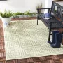 Safavieh Geometrisch Geweven Binnen Outdoor Vloerkleed Beachhouse Collectie BHS128 in Creme & Olijf 201 X 201 cm - Thumbnail 2