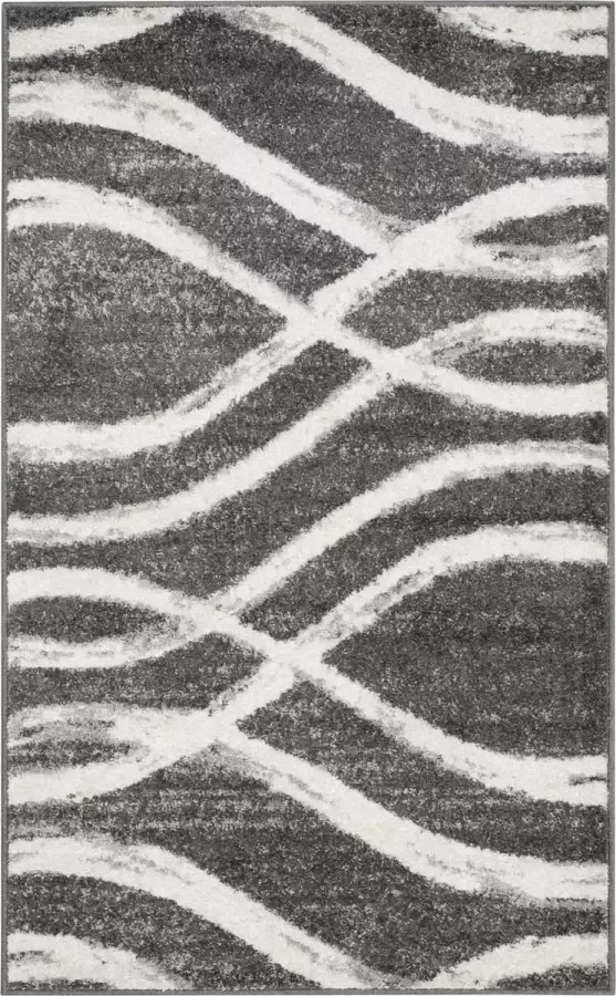 Safavieh Modern Wave Distressed Indoor Woven Area Rug Adirondack Collection ADR125 in Charcoal & Ivory 183 X 274 cm - Foto 5