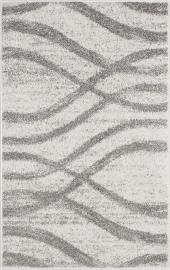 Safavieh Modern Wave Distressed Indoor Woven Area Rug Adirondack Collection ADR125 in Charcoal & Ivory 183 X 274 cm