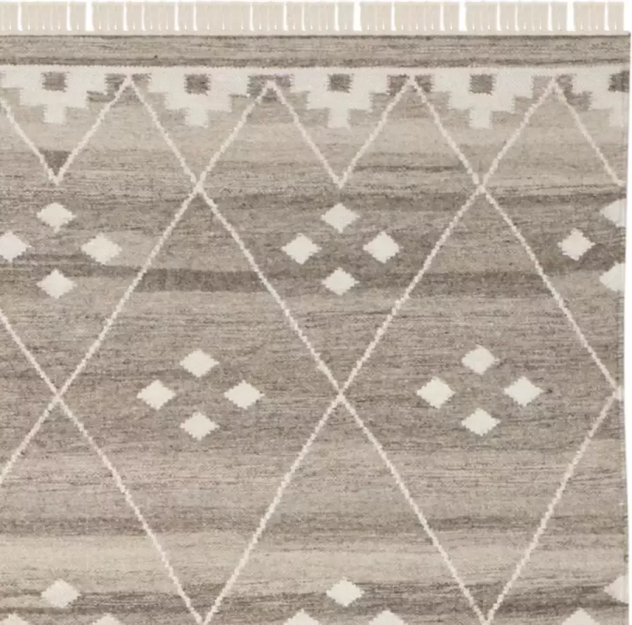 Safavieh Marokkaans Boho Tribal Vloerkleed voor Binnenvloeren Natural Kelim Collectie NKM316 in Natuurlijk & Ivoor 69 X 183 cm