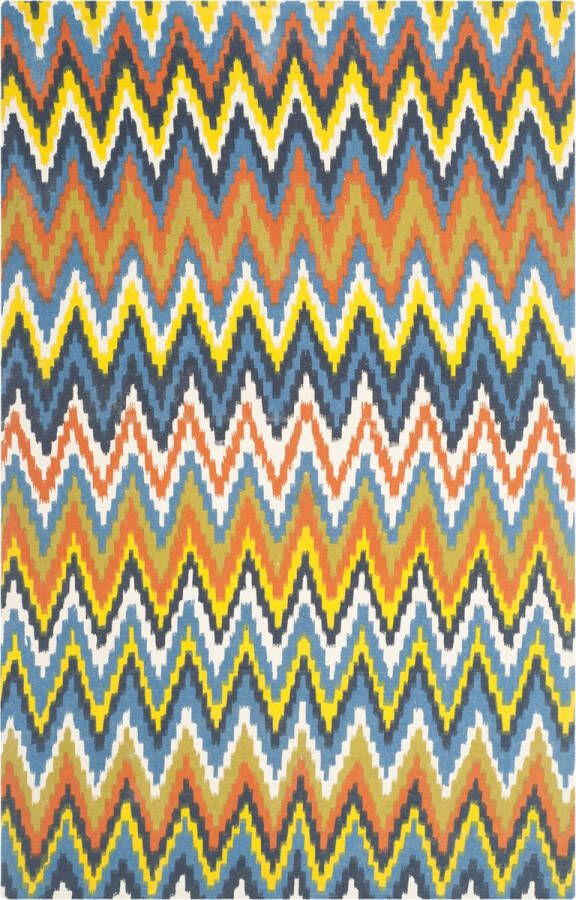 Safavieh Whimsical Indoor Handgeknoopt Vloerkleed Cedar Brook Collectie CDR145 in Blauw & Oranje 152 X 244 cm