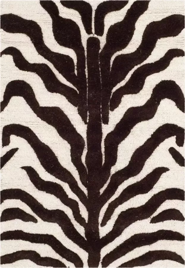 Safavieh Zebra Indoor Handgetuft Vloerkleed Cambridge Collectie CAM709 in Ivoor & Bruin 91 X 152 cm