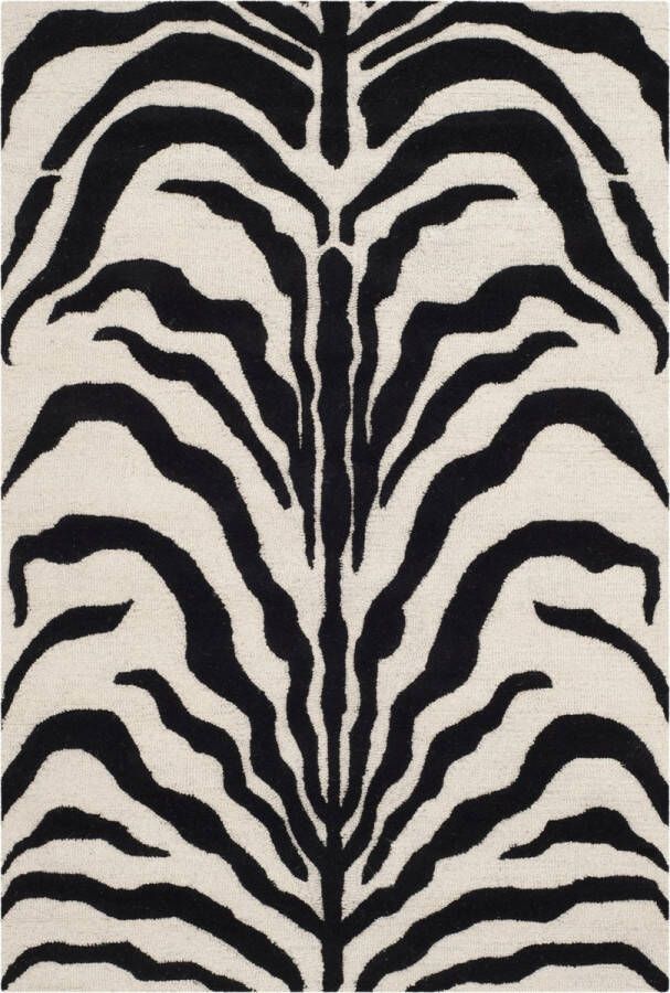 Safavieh Zebra Indoor Handgetuft Vloerkleed Cambridge Collectie CAM709 in Ivoor & Zwart 122 X 183 cm