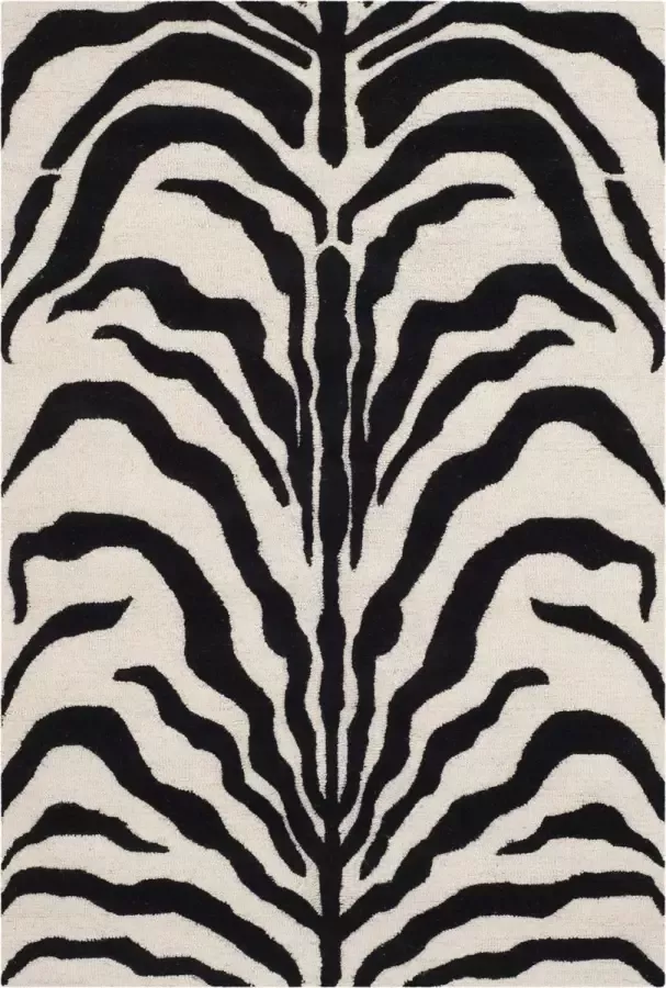 Safavieh Zebra Indoor Handgetuft Vloerkleed Cambridge Collectie CAM709 in Ivoor & Zwart 122 X 183 cm