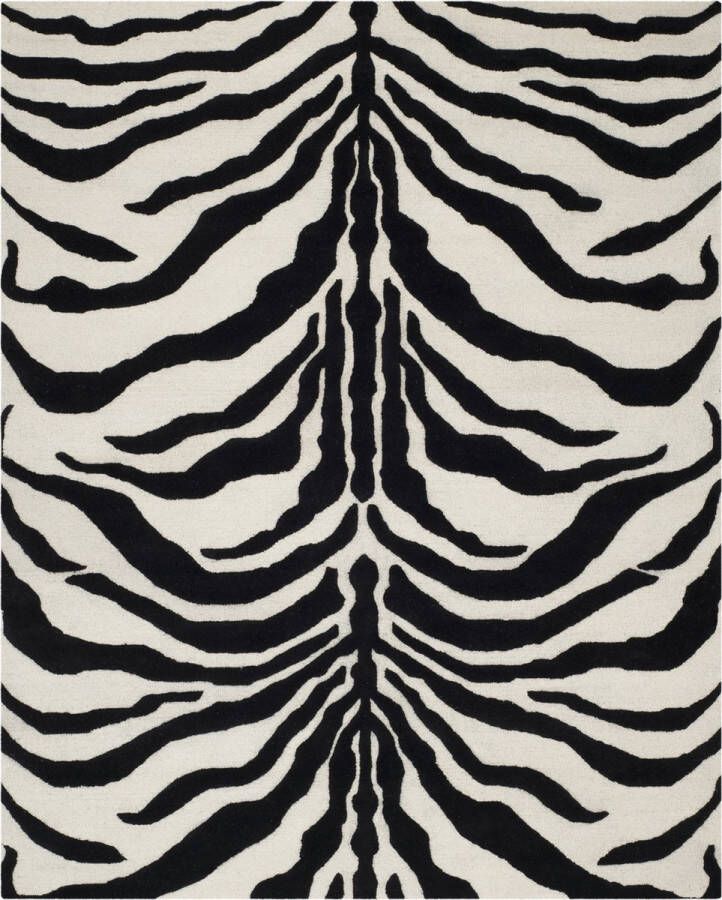 Safavieh Zebra Indoor Handgetuft Vloerkleed Cambridge Collectie CAM709 in Ivoor & Zwart 244 X 305 cm