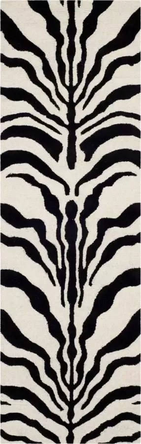 Safavieh Zebra Indoor Handgetuft Vloerkleed Cambridge Collectie CAM709 in Ivoor & Zwart 76 X 244 cm