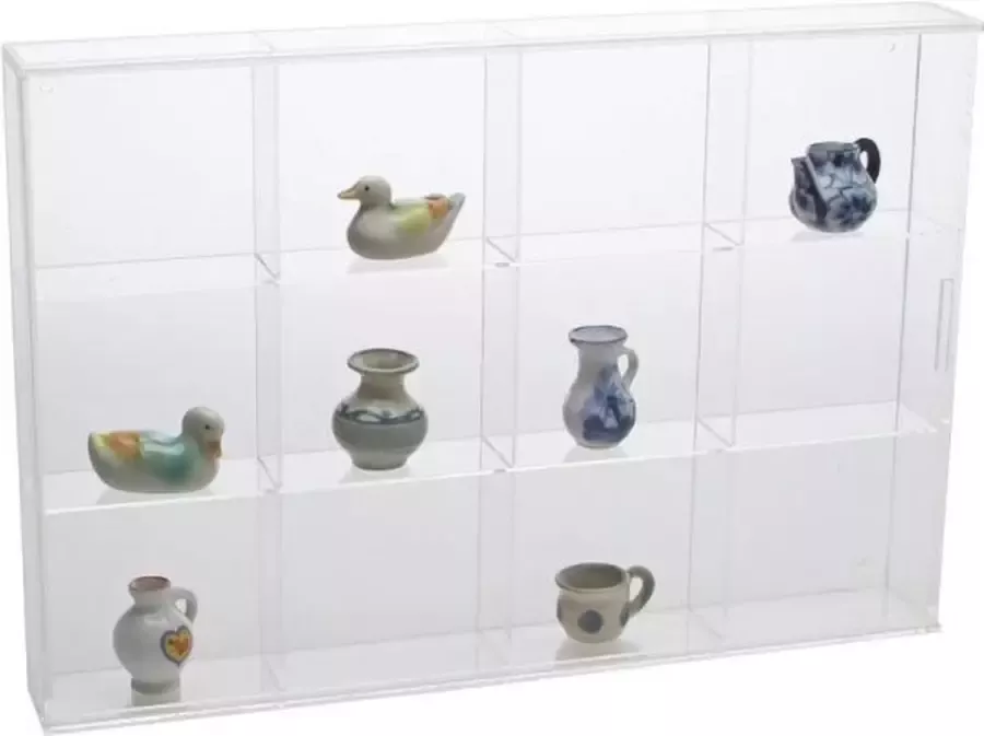 Safe Acrylglas vitrine kast met 12 vakken van 7 x 6 x 3 5 cm vitrine: 30 x 20 x 4 5 cm